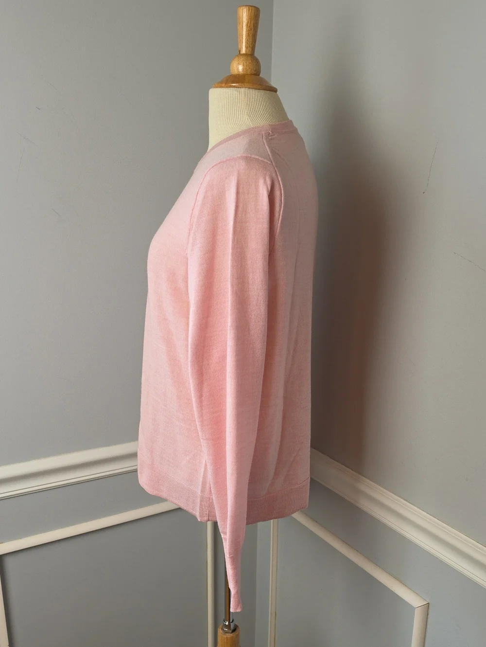 J.CREW 100% Merino Wool Pink Crewneck Career Casual Long Sleeve Sweater XL READ
